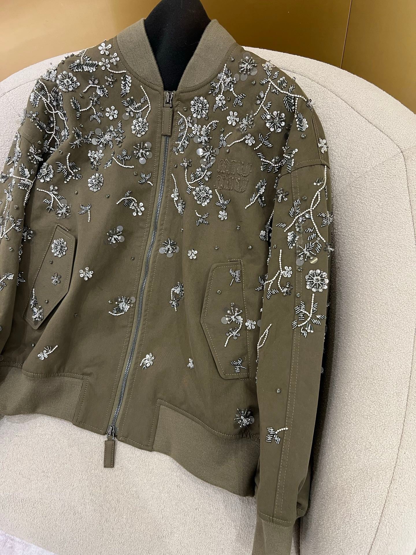 Miu series pure handmade heavy beaded jacket
