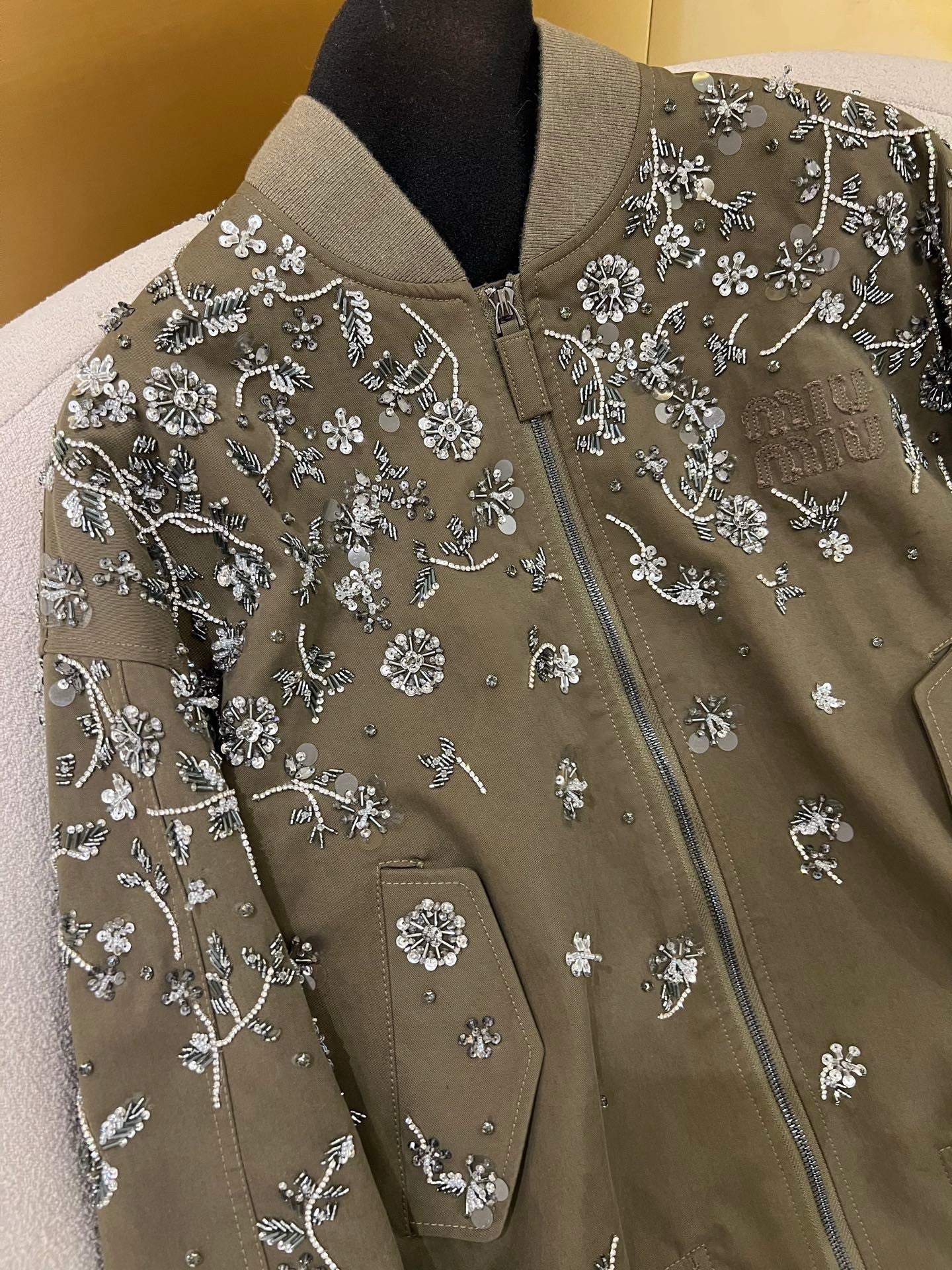 Miu series pure handmade heavy beaded jacket