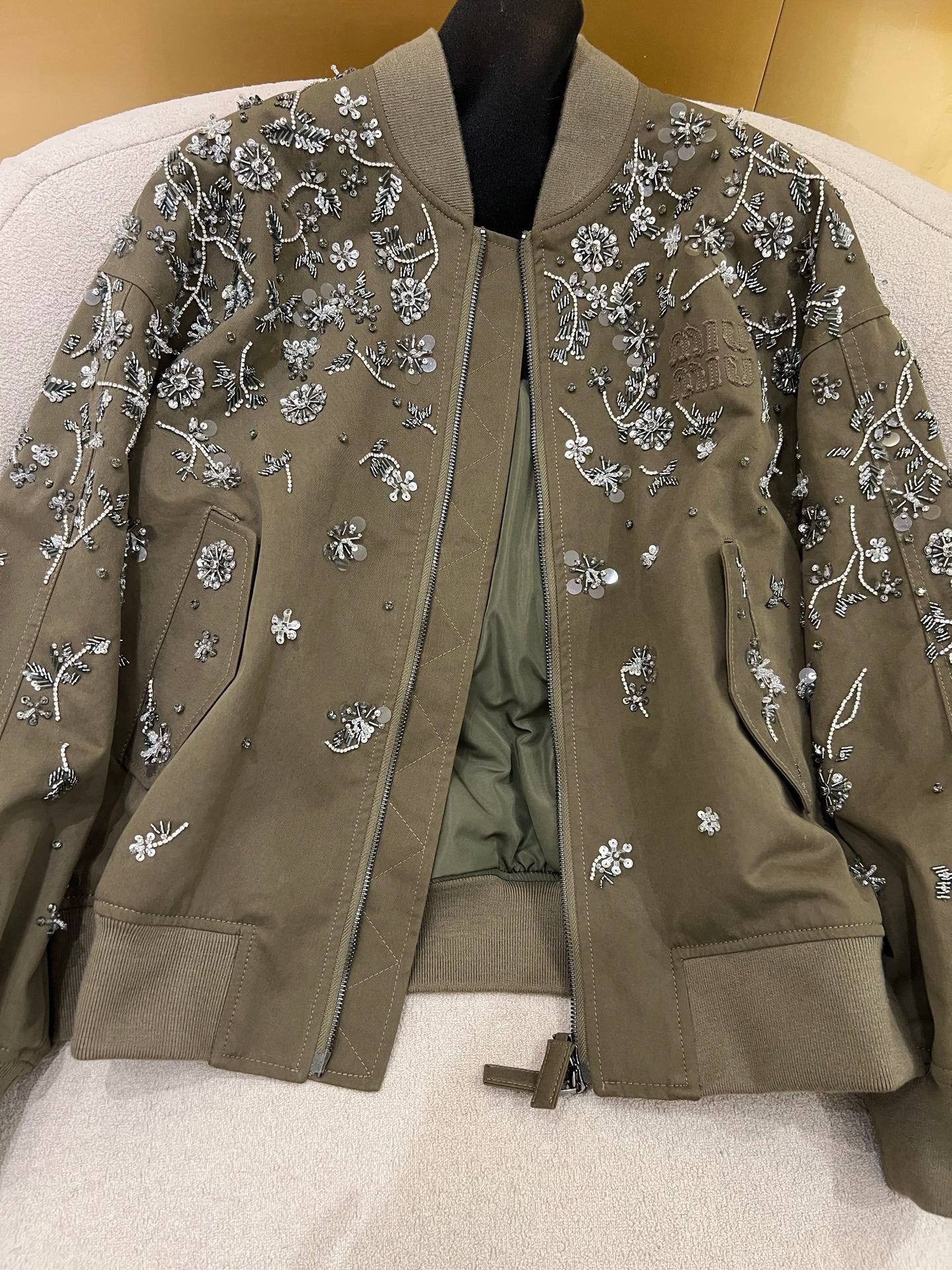 Miu series pure handmade heavy beaded jacket