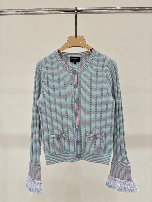 New striped knitted cardigan for early autumn 2025!
