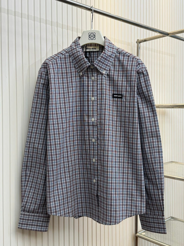 25S Plaid Cotton Long Sleeve Shirt