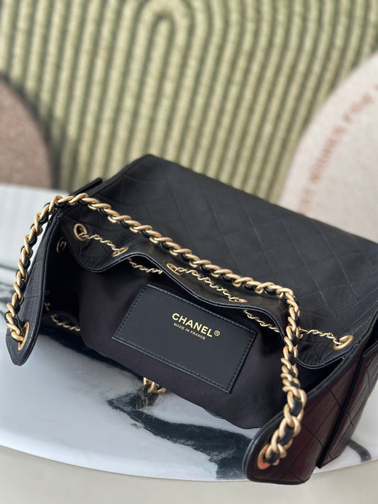 Cowhide ball-grain underarm bag
