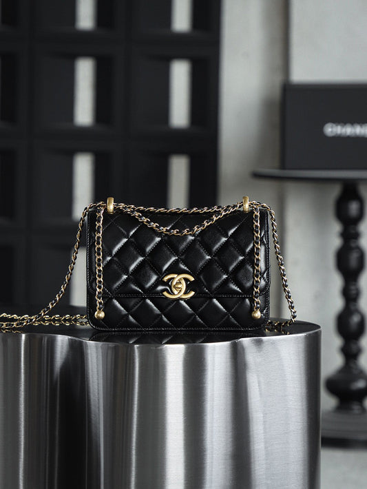 24C double gold bead bag