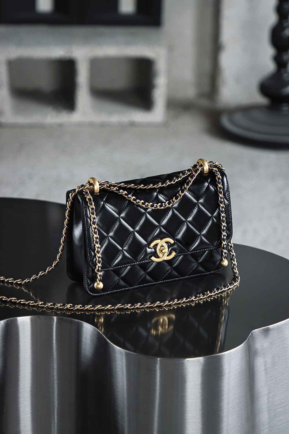 24C double gold bead bag