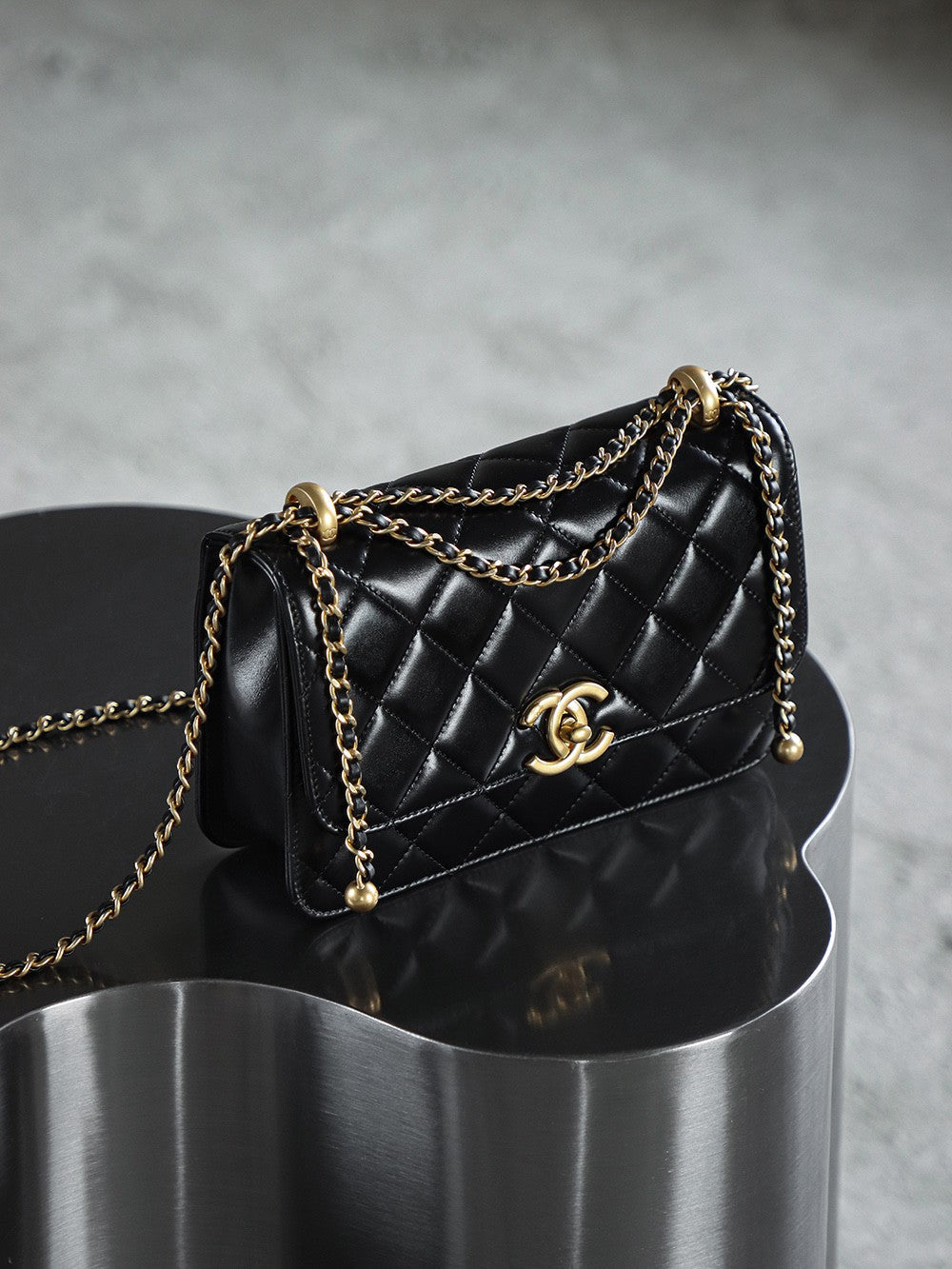 24C double gold bead bag