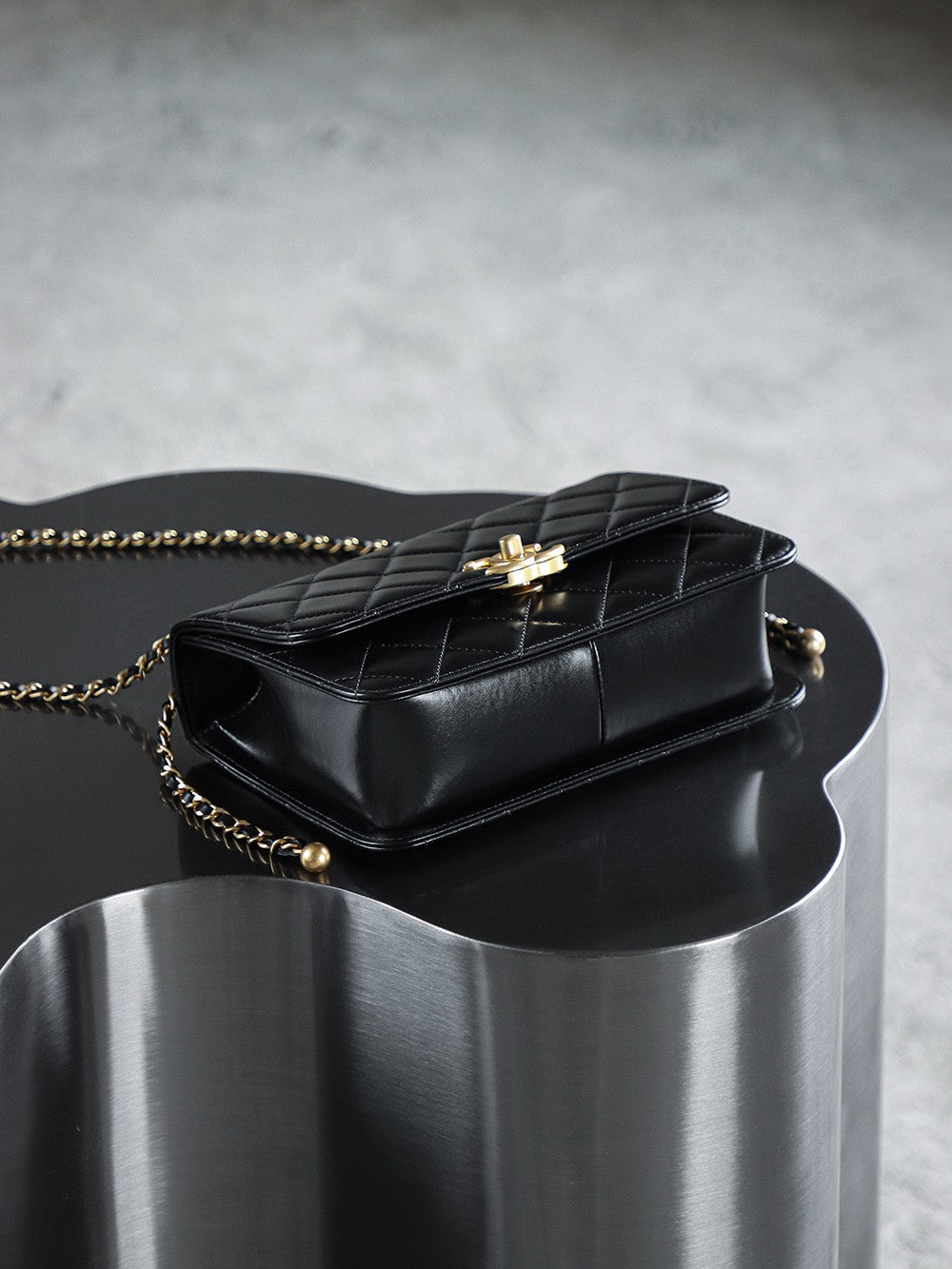 24C double gold bead bag