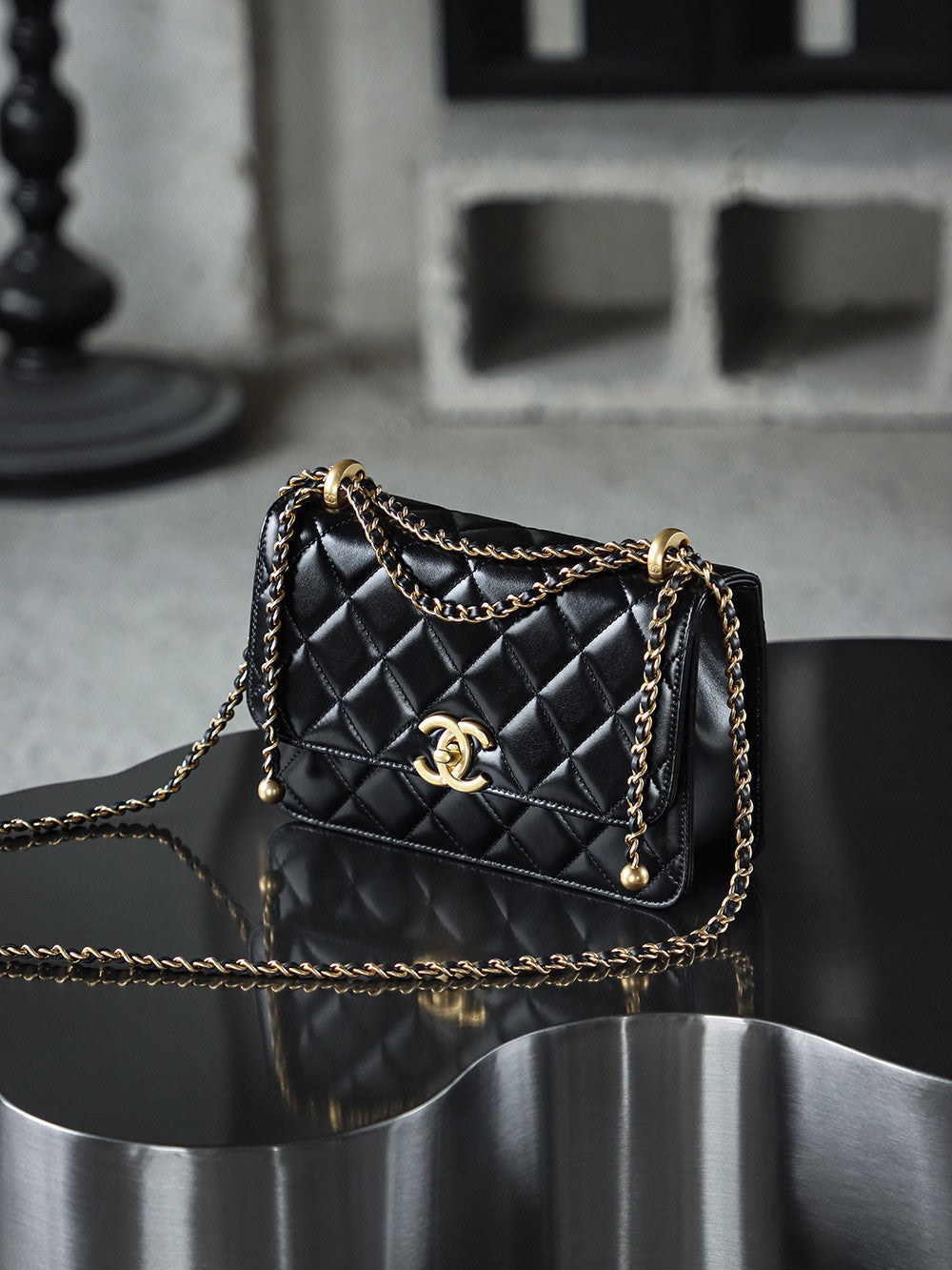 24C double gold bead bag