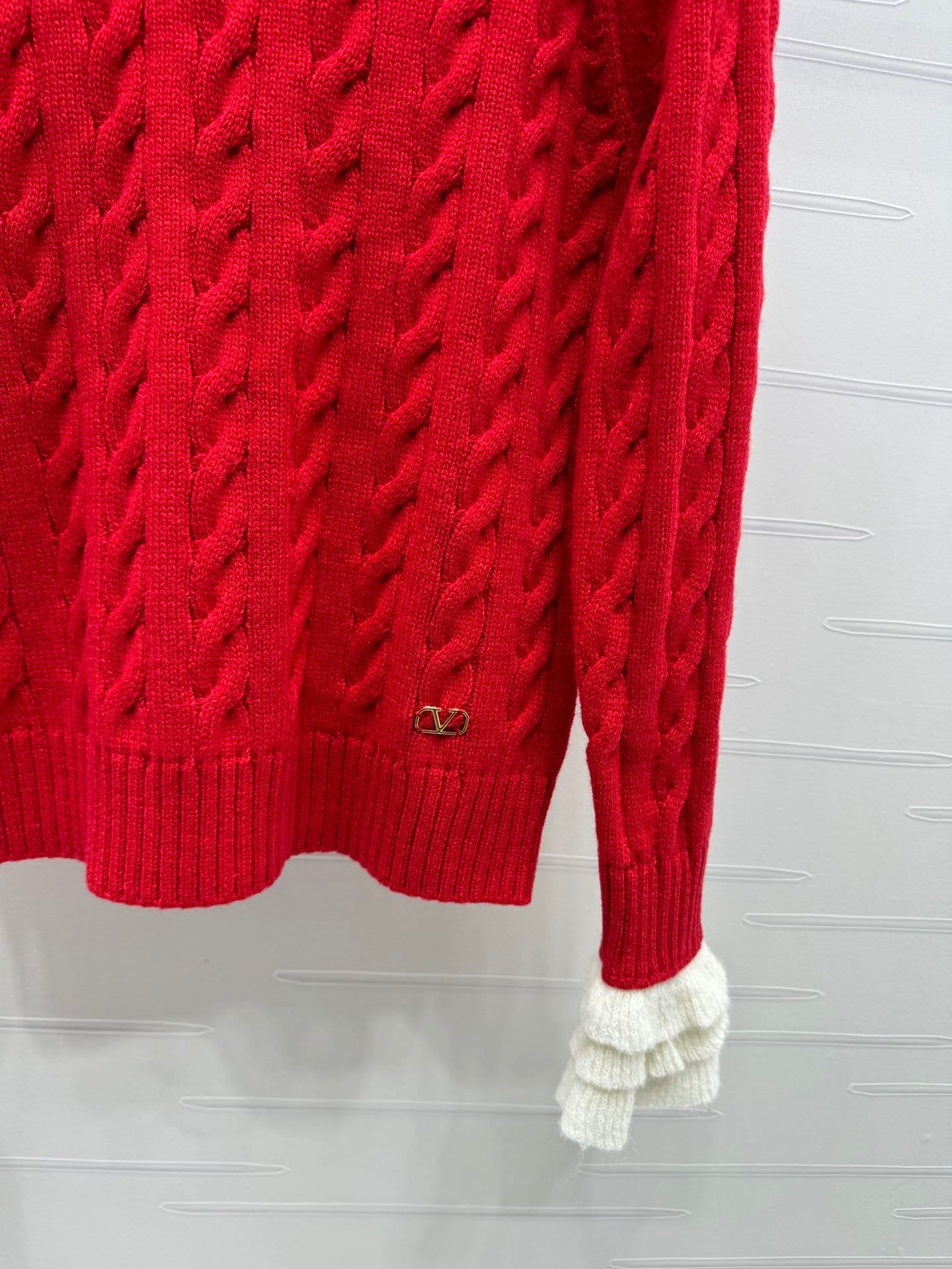 Cable-knit pullover sweater
