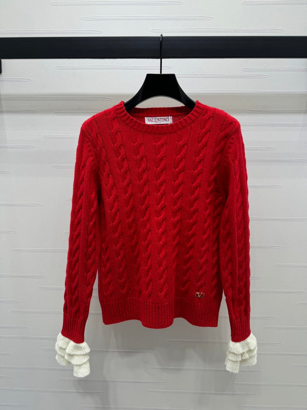 Cable-knit pullover sweater