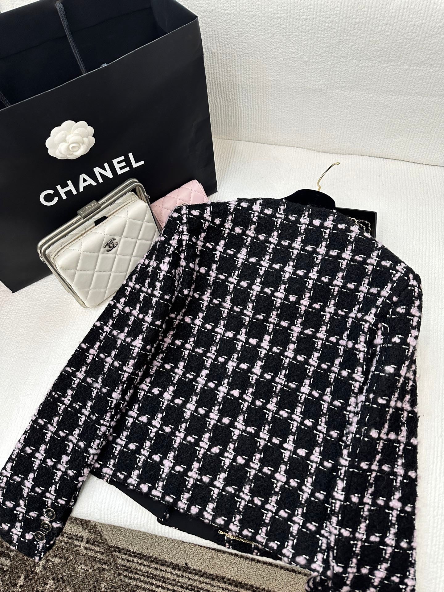 Fringed Quilted Wool Dress Jacket