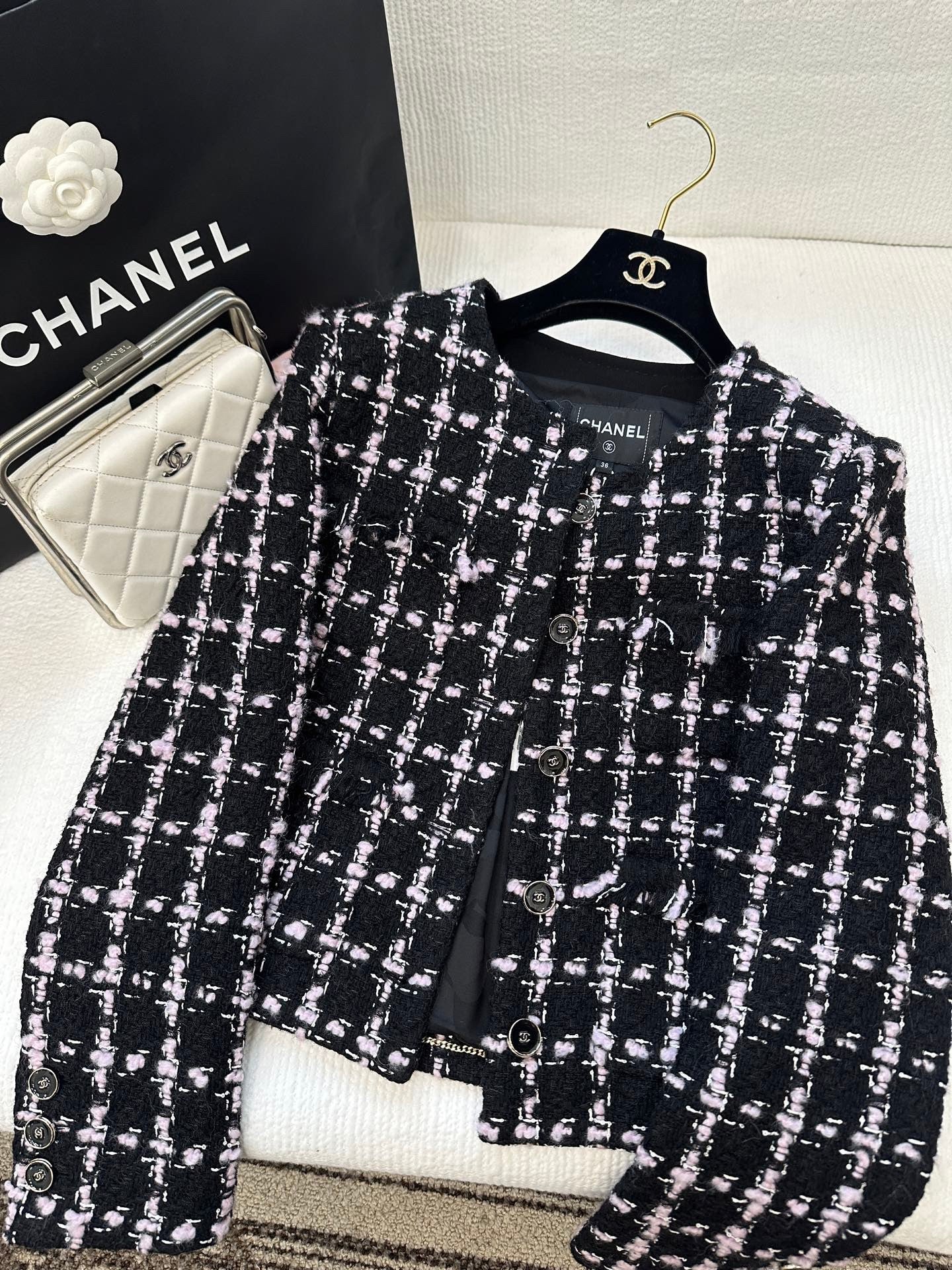 Fringed Quilted Wool Dress Jacket