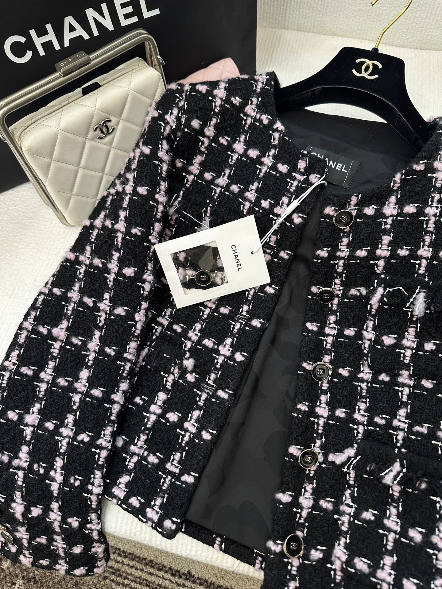 Fringed Quilted Wool Dress Jacket
