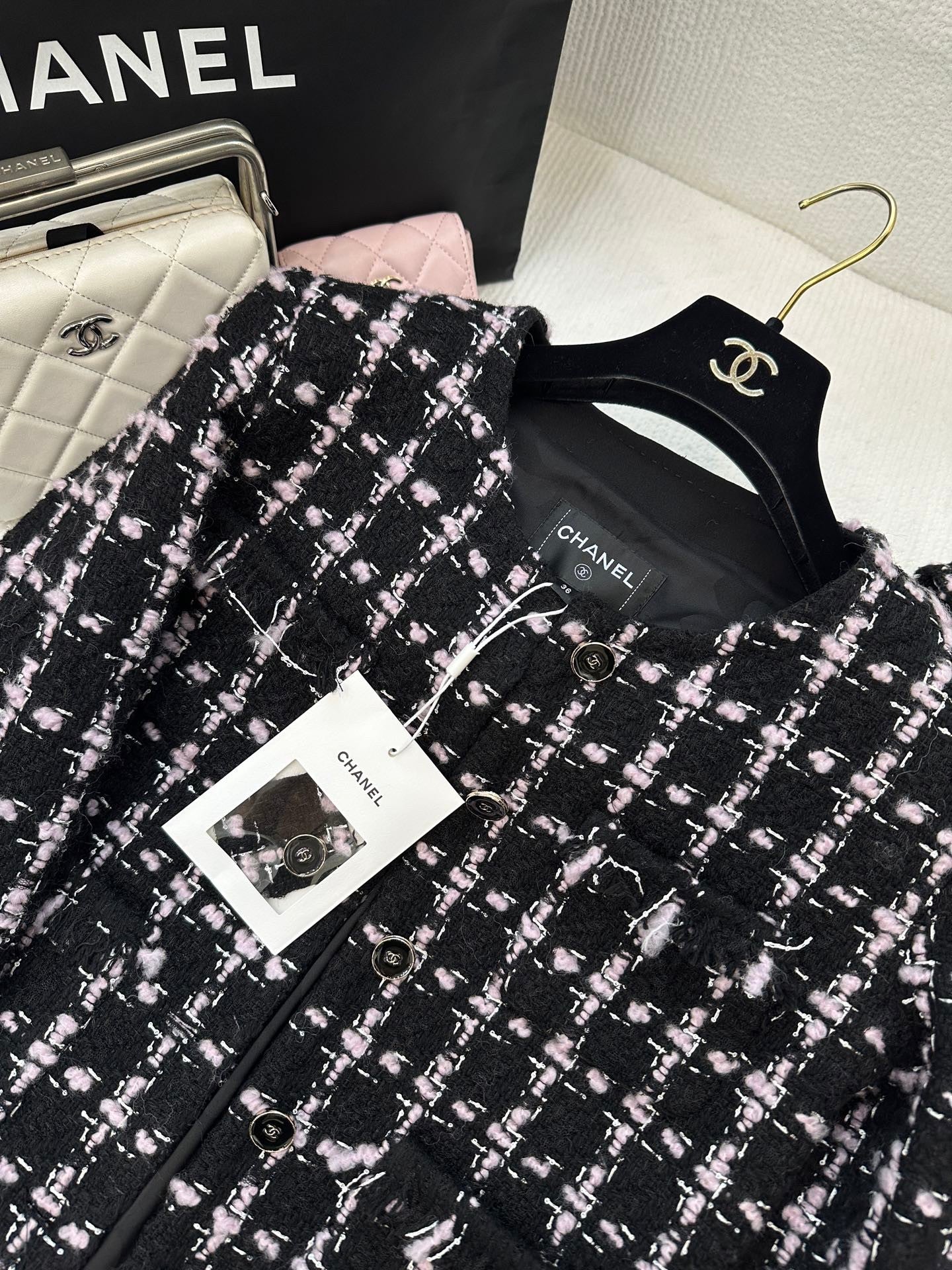 Fringed Quilted Wool Dress Jacket