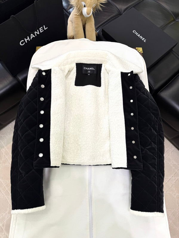 Lambswool short cotton jacket