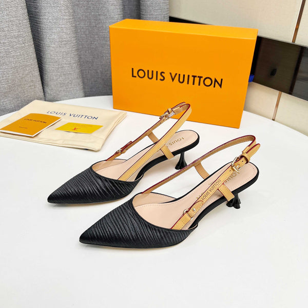 silk striped high heels