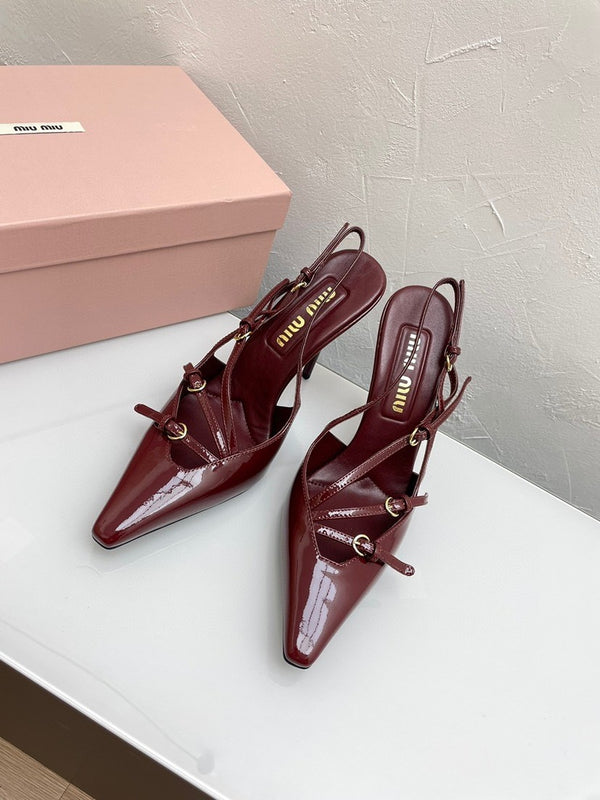 Brand new retro burgundy high heels