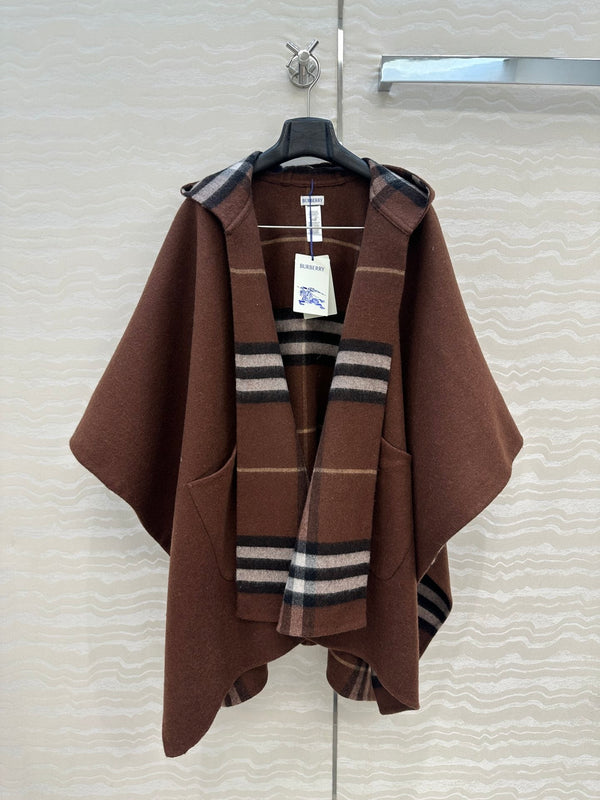 Double-sided cashmere shawl, large scarf and hooded cloak