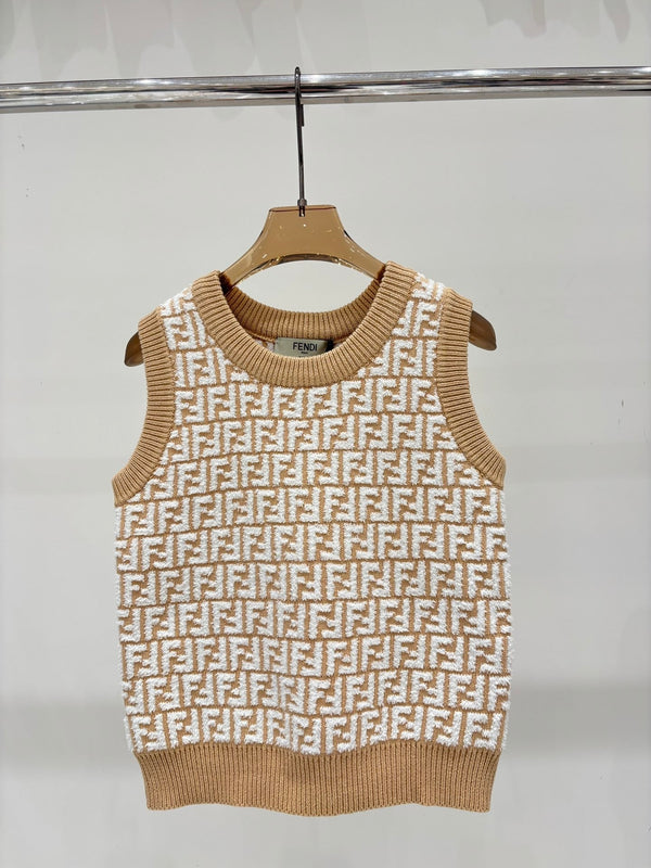 25 Classic pattern jacquard simple soft knit vest