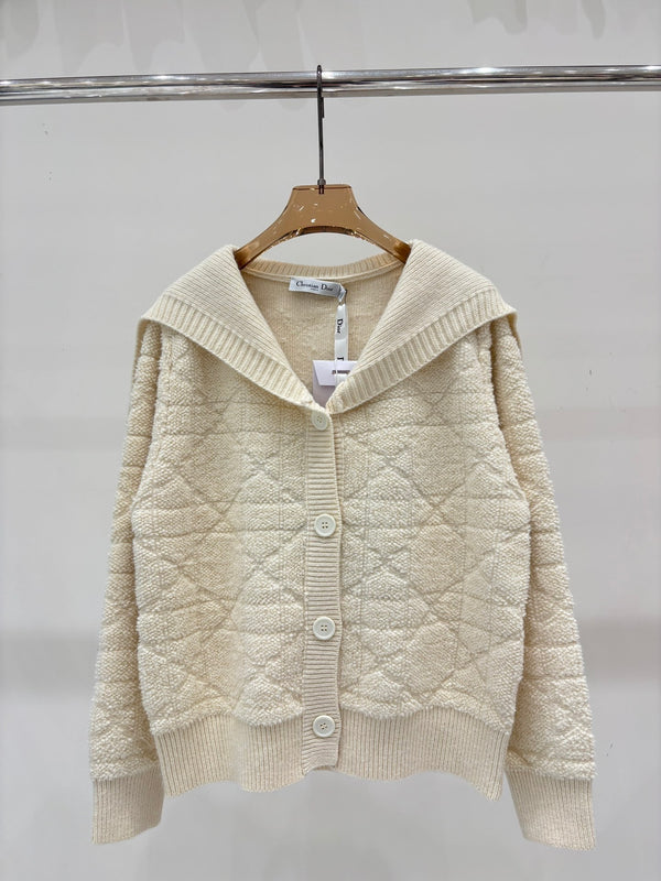 New Collared Star Embroidered Casual Cardigan