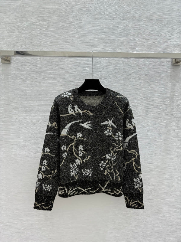 25FW Early Autumn New Jacquard Crew Neck Knit Sweater