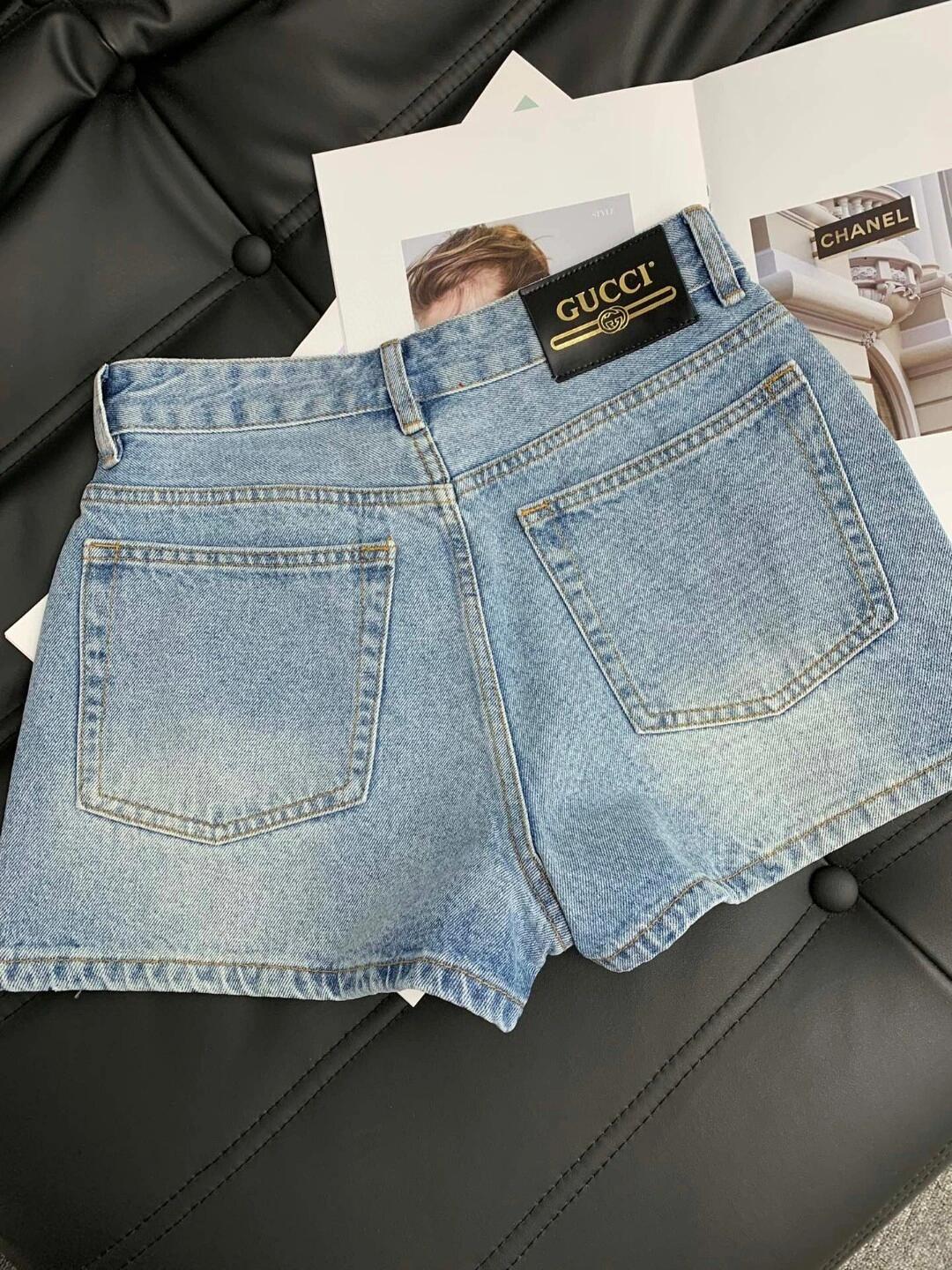 Rhinestone denim shorts